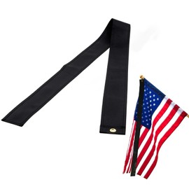 FRF FLAG 5 FT x 2.75 Inch Black Mourning Streamer - Double Stitched Half-Mast Ribbon for Half-Staff Display, 200D Endura-Polyester, Honors the Fallen