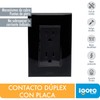 iGOTO PB105/2-N/N Contacto Duplex con Placa, color Negro