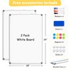 AMUSIGHT 2 Pack Double-Sided Magnetic Whiteboard, 24" x 18" Dry