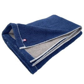 Imabari Towel + Reversible Large Bath Towel, Navy, Gray, 27.6 x 51.2 inches (70 x 130 cm), 100% Cotton, Thick, Water Absorbent, Everyday Use, Made in Japan, Sweet Twist, Imabari Towel Brand