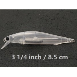 wLure 10 Blank Unpainted Minnow Crankbait Topwater Lipless Jerkbait Fishing Lures V5 (UPM233P10)