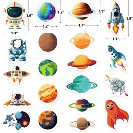 Space Stickers for Kids Outer Space Party Favors Solar System Planet Sticker for Toddlers Boys Girls Art Crafts Supplies 200 Pcs