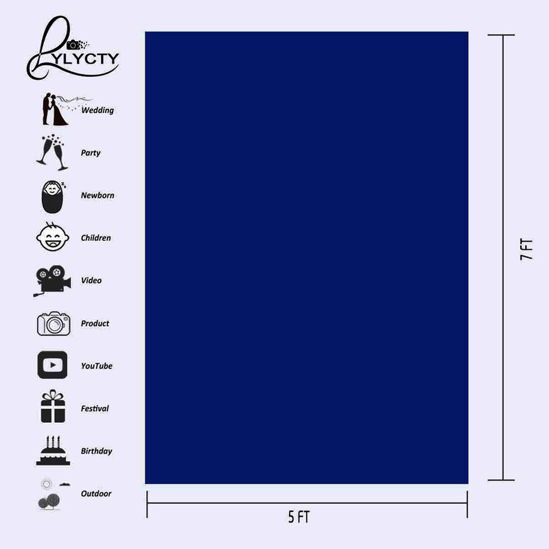 LYLYCTY 5x7ft Photography Studio Non-Woven Backdrop RoyalBlue Backdrop Solid Color