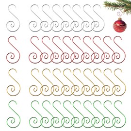 KUUQA 120 Pcs Christmas Ornament Hooks Hangers, Stainless Steel Christmas Ornament Hangers Perfect for Art Craft Christmas Tree Decorations, 4 Colors
