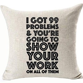 FaceYee Math Classroom Cushion Covers Throw Pillowcases Inspirational Classroom Decoratives Pillowcovers for Bed Couch Chair Sofa 18x18inch Invisible Zipper Color:Math Classroom