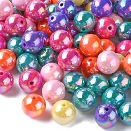 DanLingJewelry 100Pcs 20mm AB Color Opaque Bubble Beads Acrylic Round Beads Plastic Beads for DIY Necklace Bracelet Jewelry Making