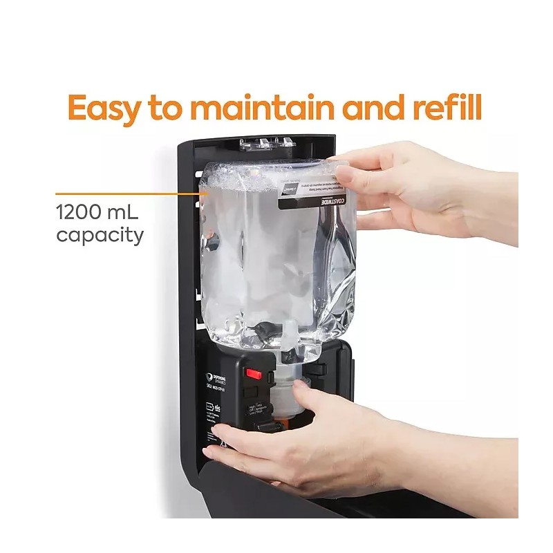 Coastwide Pro J-Series Automatic Hand Soap Dispenser, 1200 mL, Black
