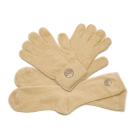 Purple Canyon Moisturizing Socks and Gloves Set | Tan Fuzzy Socks and Gloves with Aloe and Vitamin E for Women | Women's Gifts for Self-Care