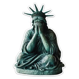 Weeping Statue of Liberty Sticker, Waterproof Vinyl Car Bumper Sticker, Laptop, Water Bottle, Bookcase, Phone Cases, Wall and Window, Size, 6'' Longer Side