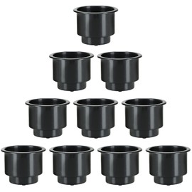 ATPEAM Recessed Cup Drink Holder | Pack of 10 Black Recessed Drop in Cup Drink Holders with Drain Hole for Marine Boats Car RV