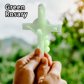 CCFREELIFE 22'' Glow in The Dark Rosary Cross, 1PCS 2PCS 3PCS Large Plastic Cross Rosary Beads, Dual-Purpose Rosarios Catolicos for First Communion, Suitable for Wall Display or Personal Use (1)