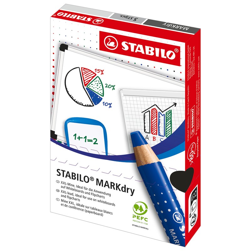 Whiteboard and Flipchart Markers - STABILO MARKdry - Pack of