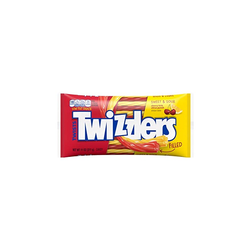 TWIZZLERS Filled Twists, Sweet & Sour Flavored Licorice Candy
