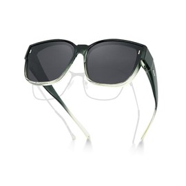 Meeloog Polarised Over Sunglasses for Men and Women, Glasses Wearers, UV400 Protection Sunglasses, Square Sunglasses Driving DEMST0110, D1 Bottle Green Frame/Black Lens