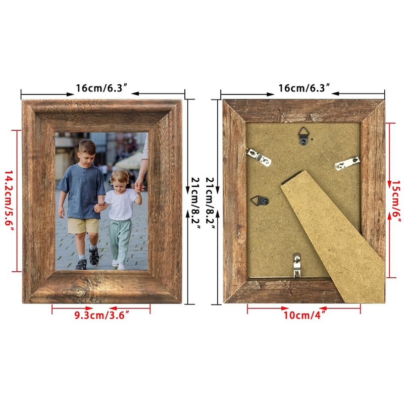 PETAFLOP Rustic Picture Frame, 10 x 15 cm, Set of
