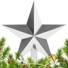 SULOLI Christmas Tree Star Silver,Silver Christmas Tree Topper for Xmas