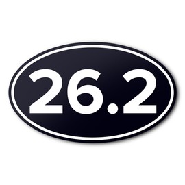 26.2 Marathon Anti-UV Vinyl Oval Car Bumper Sticker - Running & Races - Black