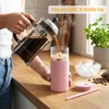 Tronco 20 oz Glass Tumbler with Lids and Straws, Reusable