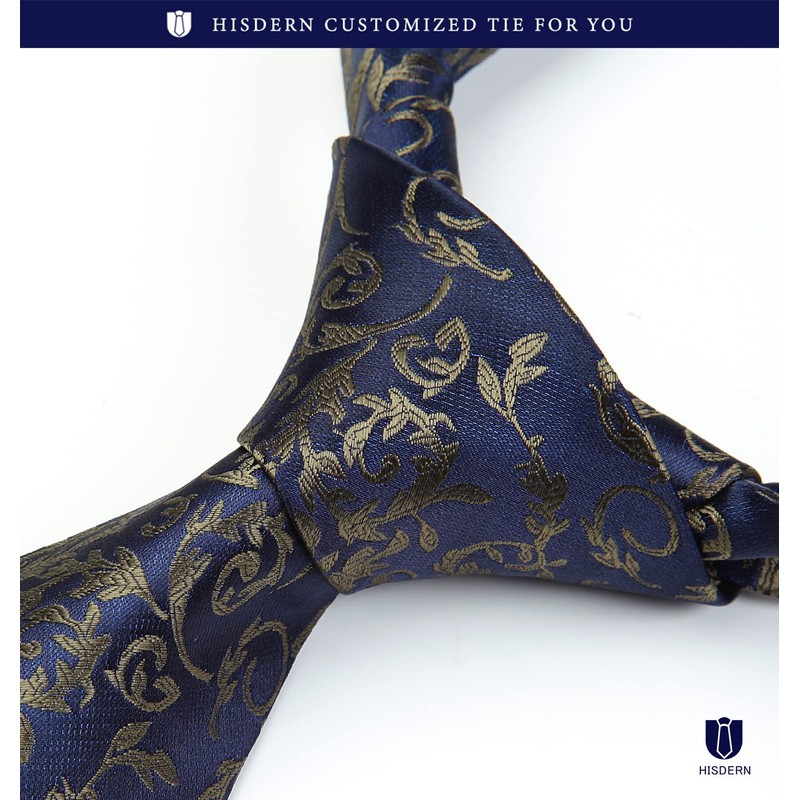 Hisdern TP-01S Men’s Paisley Pattern Necktie and Square Set, Business,