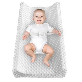 Colchón Cambiador Para Bebe, Mesa Para Cambiar Pañales, Forro Impermeable, Funda Tela Suave Lavable, Correa Seguridad Ajustable, Diseño Portátil, Adecuado Para El Hogar Los Viajes-Blanco