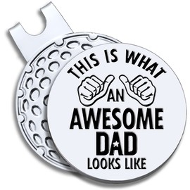 GEYGIE This is What an Awesome Dad Looks Like Golf Ball Marker with Magnetic Hat Clip, Funny Golf Accessories Gifts for Dad Grandpa, Golf Gifts for Dad, Birthday Gifts for Dad, Golf Novelty Gift