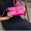 LeahWard Women's Leather Clutch Bag With Loop Handle (Fuchsia)