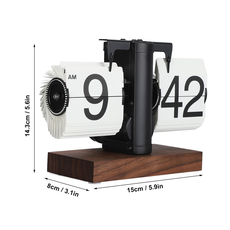 Digital Flip Clock 12h Single Sided Large Numbers Automatic Retro