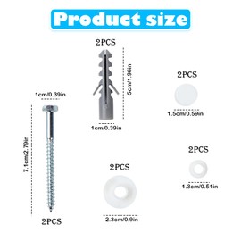 Toilet Bidet Installation Kit, Complete Fixing Set - M6 x 70mm Anchors & Screws, White Caps & Plastic Washers, Universal Mounting Accessories for Toilet & Bidet Attachment, Bathroom Floor Fixtures