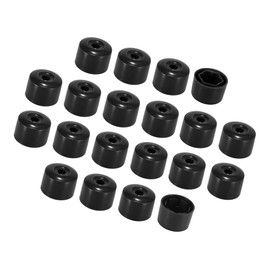 ACROPIX 17mm Hexagon 21mm Round Wheel Lock Lug Bolt Nut Cover Cap Fit for VW with Remove Dismantle Tool - Pack of 20 Black