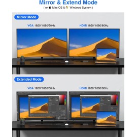 TOTU USB C Hub, Docking Station, TOTU 6-in-1 Docking Station Type C Hub with 4K HD