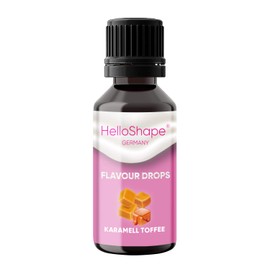 HelloShape Flavour Drops, Sugar-Free, 30 ml, Caramel Toffee, Calorie-Free Sweetening Drops with Dosing Aid, Vegan, for Natural Yogurt, Porridge or Quark