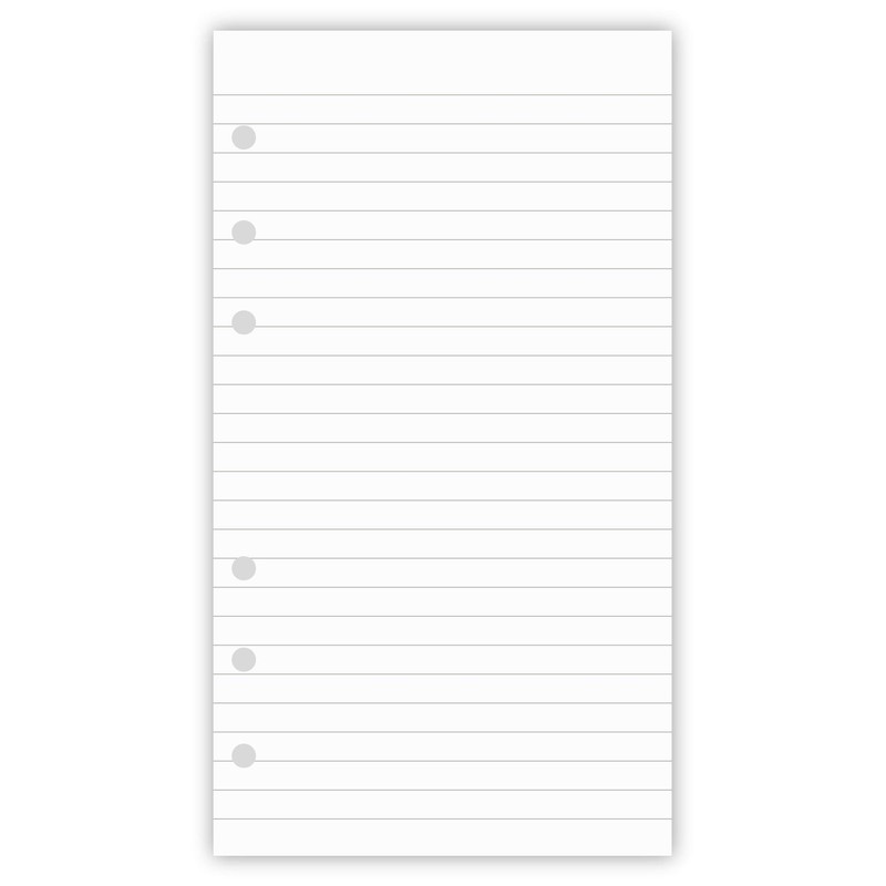 200 Sheets A6 Lined Paper for Filofax Personal Binder Planner,