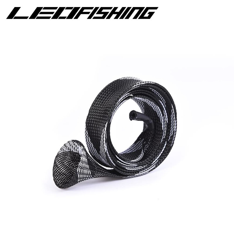 LEOFISHING Fishing Rod Sleeve Braided Mesh Rod Protector Fishing Rod