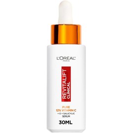 L'Oréal Paris Revitalift Clinical 12% Pure Vitamin C Brightening Serum for Face, Powerful Antioxidant Protection, Brighter & Smoother Skin, includes Hyaluronic Acid, Salicylic Acid, Vitamin C