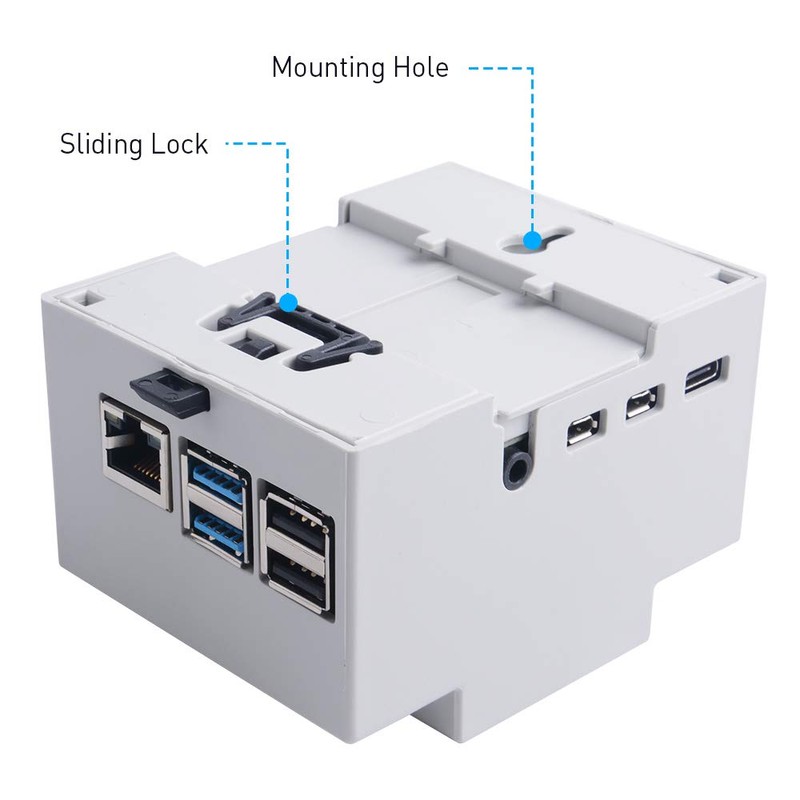 GeeekPi Case for Raspberry Pi 4, DIN Rail Case with