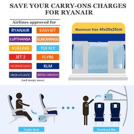 VMIKIV Designed for Ryanair Cabin Bags 40x20x25 Underseat Cabin Bag,Carry-Ons Hand Luggage Bag for Travel,Cabin Luggage for Ryanair Bag,Flight Bag for Women and Men