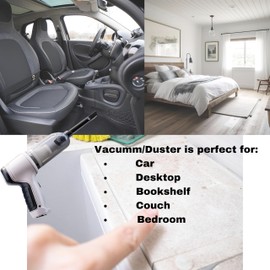 Strong Handheld Mini Portable Compact Car Vacuum Cleaner & Blower 2 in 1 with HEPA Filter, Lightweight Design, Long Running Time, Powerful Suction - Crevice Tool & Extension - 15000 PA Suction