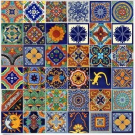 Talavera 100 Pieces 4x4" Mexican Hand Painted Tiles Mixed Desings