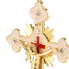 Metal Standing Cross Red Rhinestone Decoration Exquisite Retro Elegance Standing