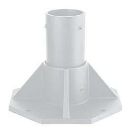 Solus SB-2405-WH Aluminum Heavy Duty Base for 3" Surface Mount Post, Flange Base with Anchor Bolts Included, White