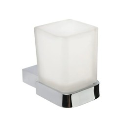 BRAVAT New York Glass Holder, Zinc, Chrome, 63 x 94 x 97