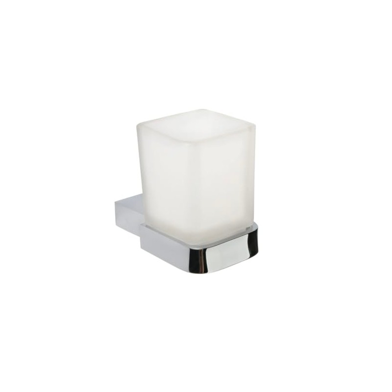 BRAVAT New York Glass Holder, Zinc, Chrome, 63 x 94
