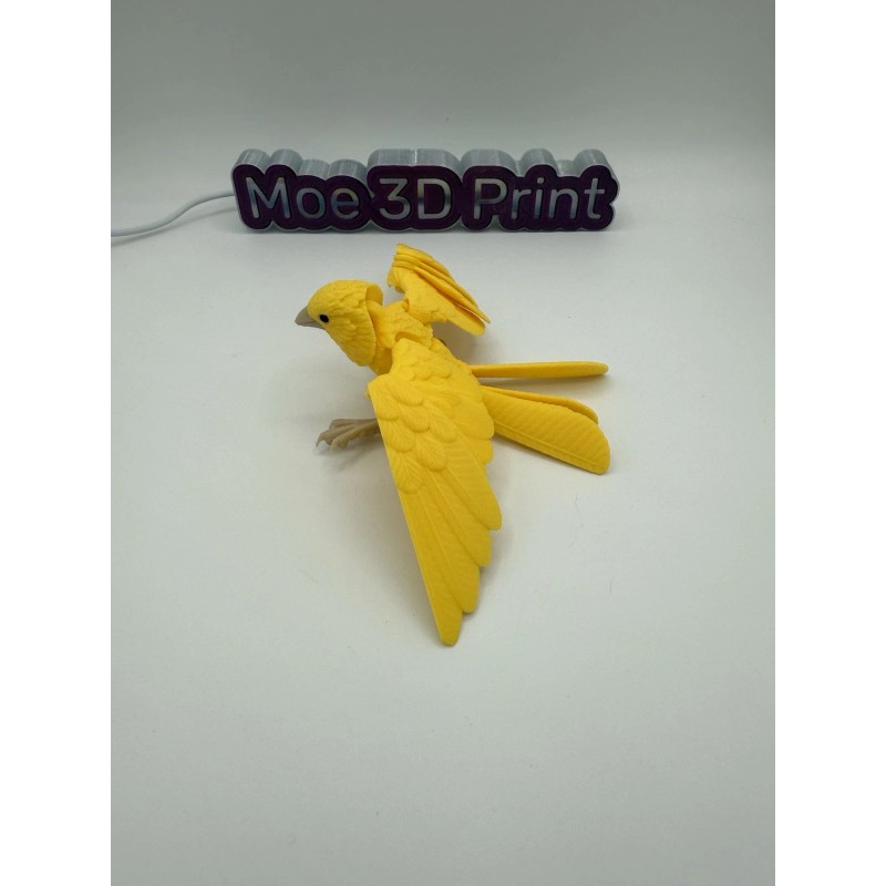 3D Printed 1 Pack Canary lifelike (Yellow) Animals Articulated Collectable