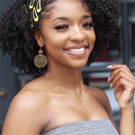 Handmade Bohemian Geometric Wood Earrings for Women Vintage Bohemian African Nature Wooden Earrings Lightweight Hollow Teardrop Ethnic Fashion Statement Earring (Beige Yellow Round)