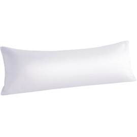 FLXXIE Satin Body Pillow Case, Soft Silky Body Pillow Cover, Silk Satin Cooling Pillowcase with Zipper, Gifts, 20x54, White