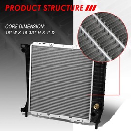 Auto Dynasty DPI 1062 Factory Style 1-Row Cooling Radiator, Compatible with Ford Ranger Mazda B2300 2.0L 2.3L AT 85-94, Aluminum Core