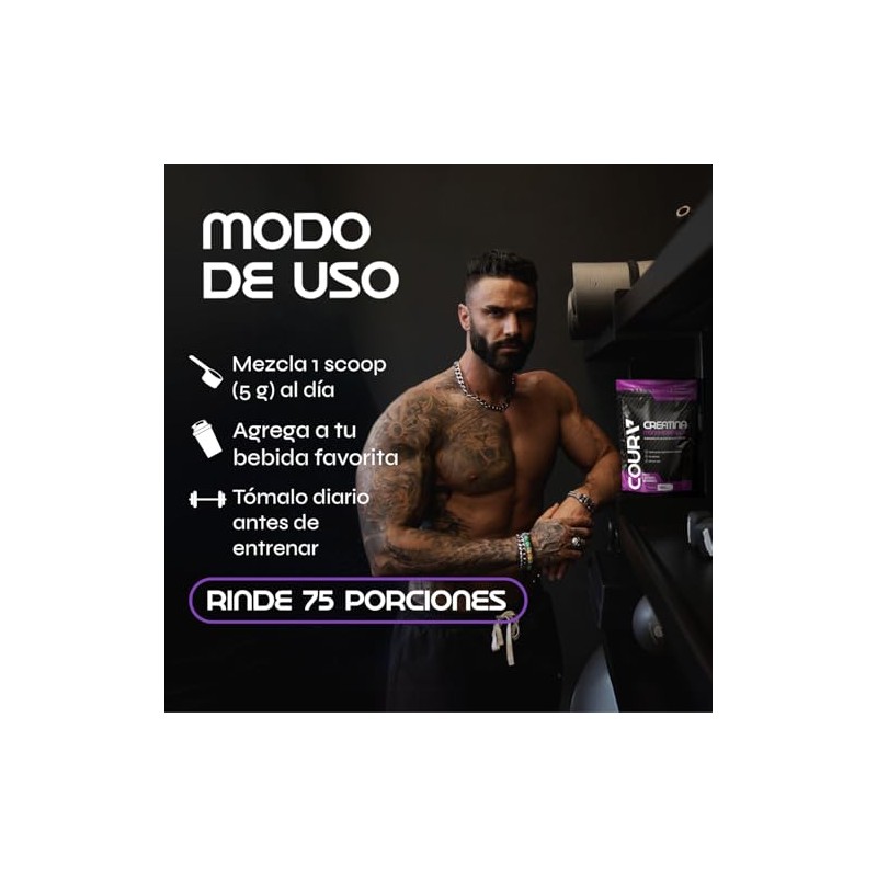 COURA Creatina Monohidratada en Polvo - Fuerza y Resistencia 450g