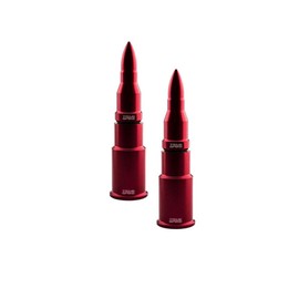 TRUE SPIKE 2 pc RED Bullet Tire Air Valve Stem CAPS Cover in Heavy Gauge CNC Machined Billet Aluminum Short Compatible with Harley Davidson HD and Other Motorcycles Bikes Bicycles