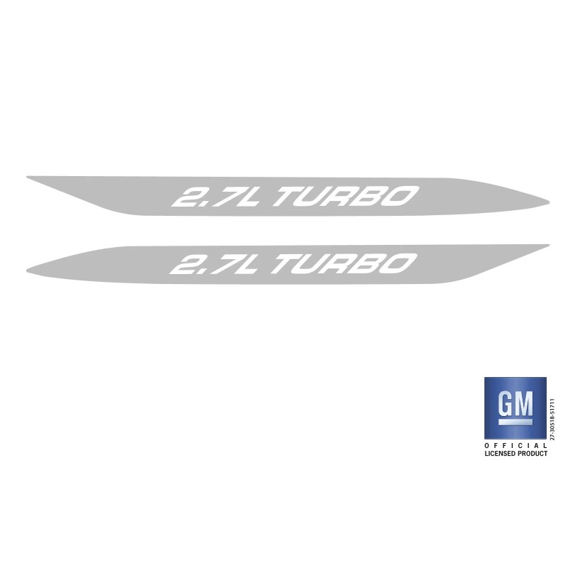 EmblemsPlus Chevy Silverado Silver 2.7L TURBO Hood Lettering Decals 2019-2025