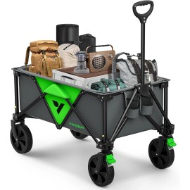 VIVOSUN Collapsible Folding Wagon Swivel Utility Cart for Camping Garden Beach